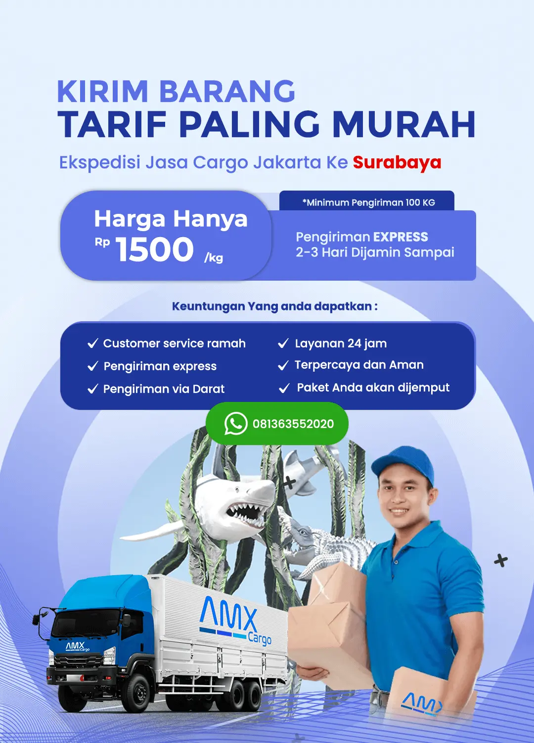 Ekspedisi Jakarta Surabaya 1500 Kg Ongkir Cargo Termurah